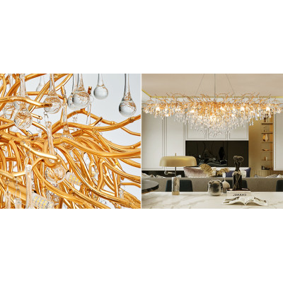 Подвесная люстра Droplet Chandelier oval L160