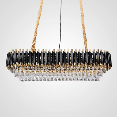 Подвесная люстра Empire Black Rectangular Chandelier Crystal
