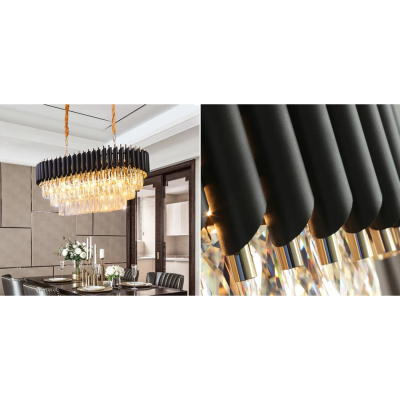 Подвесная люстра Empire Black Rectangular Chandelier Crystal