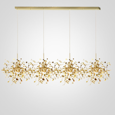 Подвесной светильник Tezani Argent Suspension Linear Gold 4L 140