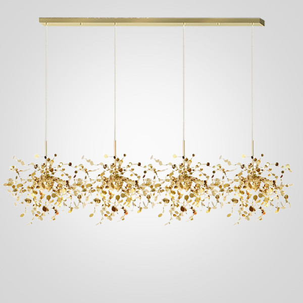 Подвесной светильник Tezani Argent Suspension Linear Gold 4L 140