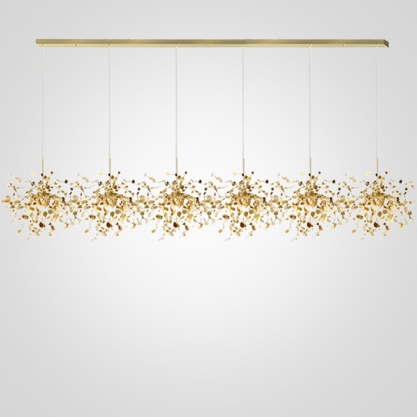 Подвесной светильник Tezani Argent Suspension Linear Gold 6L 210