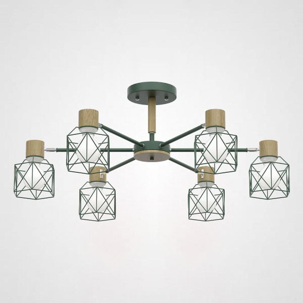 Потолочная люстра CORF B3 Green 6 lamps