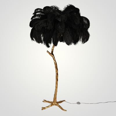 Торшер страусиные перья Feather Lamp A MODERN GRAND TOUR черный