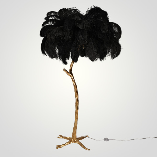 Торшер страусиные перья Feather Lamp A MODERN GRAND TOUR черный