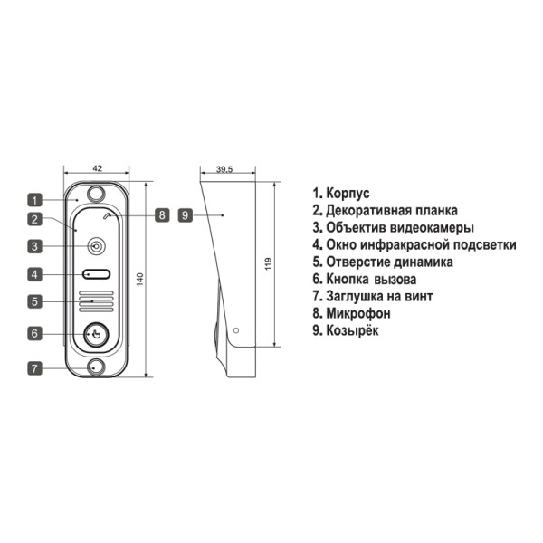 Вызывная панель Tor-neT DVC-412С серебро DVC-412Si Color