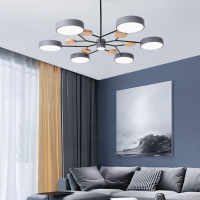 Люстра на штанге MEADE 7 lamps Grey