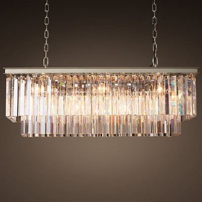 Подвесная люстра RH 1920S ODEON CLEAR GLASS FRINGE nickel