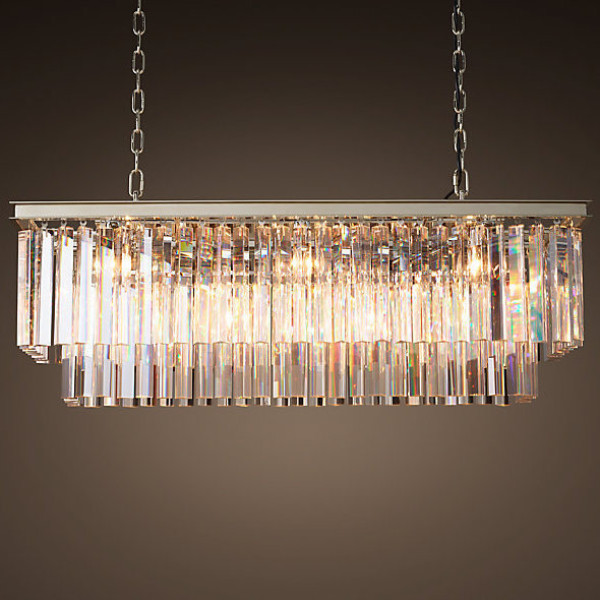 Подвесная люстра RH 1920S ODEON CLEAR GLASS FRINGE nickel