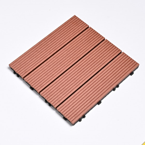Садовая плитка ДПК 30x30 RED WOOD SH-WPCSG-4H-24 , террасный паркет