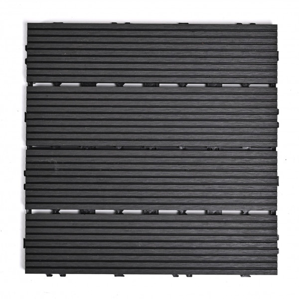 Садовая плитка ДПК 30x30 BLACK SH-WPCSG-4H-20 , террасный паркет
