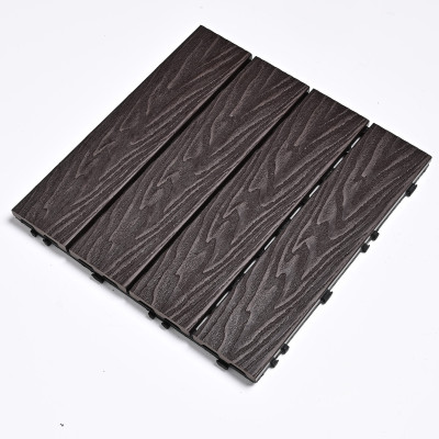 Садовая плитка ДПК 30x30 DARK COFFEE SH-WPC3D-4H-18 - террасный паркет