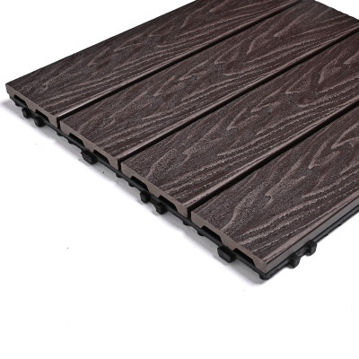 Садовая плитка ДПК 30x30 DARK COFFEE SH-WPC3D-4H-18 - террасный паркет