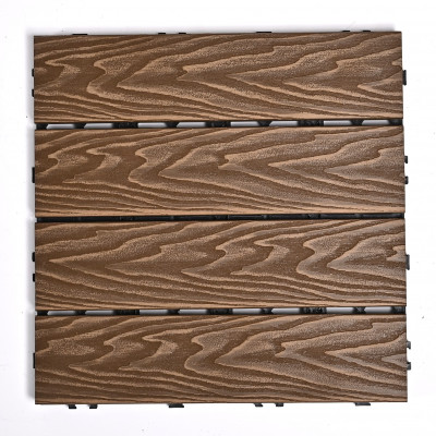 Садовая плитка ДПК 30x30 TEAK SH-WPC3D-4H-17 , террасный паркет