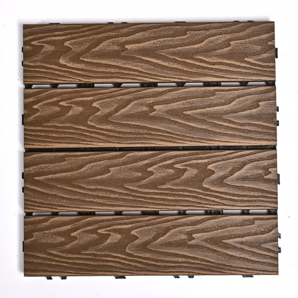 Садовая плитка ДПК 30x30 TEAK SH-WPC3D-4H-17 , террасный паркет