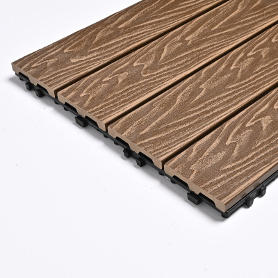 Садовая плитка ДПК 30x30 TEAK SH-WPC3D-4H-17 - террасный паркет