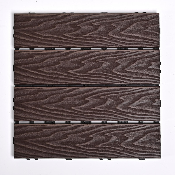 Садовая плитка ДПК 30x30 COFFEE SH-WPC3D-4H-16 , террасный паркет