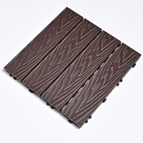 Садовая плитка ДПК 30x30 COFFEE SH-WPC3D-4H-16 , террасный паркет