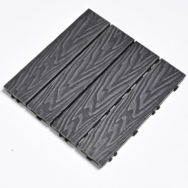 Садовая плитка ДПК 30x30 GREY SH-WPC3D-4H-15 , террасный паркет