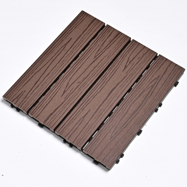 Садовая плитка ДПК 30x30 COFFEE SH-WPC2D-4HX-14 , террасный паркет
