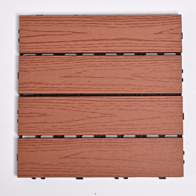 Садовая плитка ДПК 30x30 RED WOOD SH-WPC2D-4HX-13 , террасный паркет