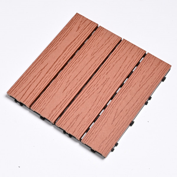Садовая плитка ДПК 30x30 RED WOOD SH-WPC2D-4HX-13 , террасный паркет