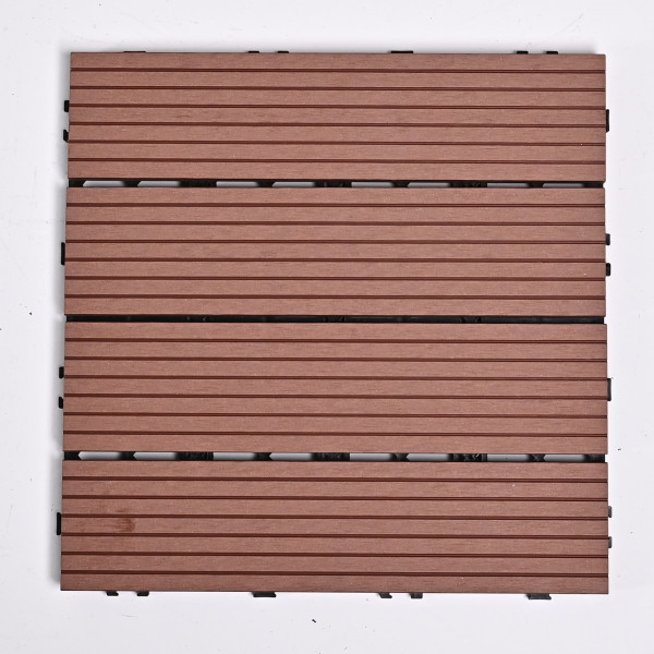 Садовая плитка ДПК 30x30 RED WOOD SH-WPCSG-4H-9 , террасный паркет
