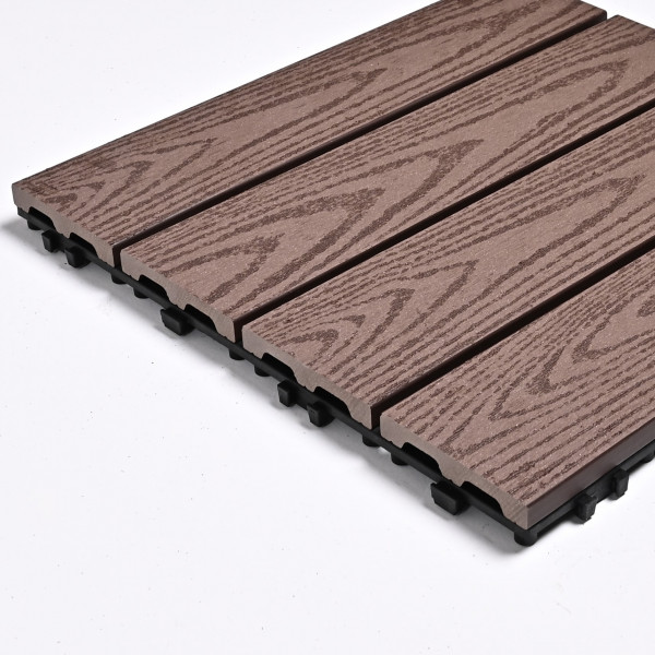 Садовая плитка ДПК 30x30 COFFEE SH-WPC2D-4HC-3 , террасный паркет