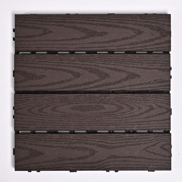 Садовая плитка ДПК 30x30 DARK COFFEE SH-WPC2D-4HC-1 , террасный паркет