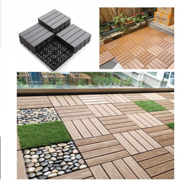 Садовая плитка ДПК 30x30 BLACK SH-WPCSG-4H-20 , террасный паркет