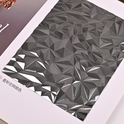 Стеновая панель CROWN CR13351-88 Серебряные грани 3D - 2800*1220*5 мм