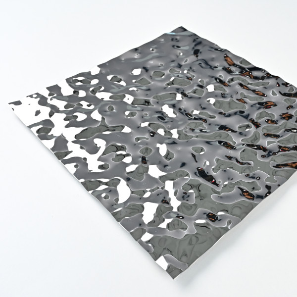 Декоративная нержавеющая сталь Водная рябь Small Water Хром MTL14752  - 3000-1220-0.5 мм