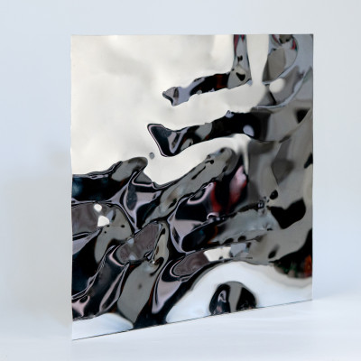 Декоративная нержавеющая сталь Водная рябь Big Water Хром MTL14750  — 3000-1220-0.5 мм