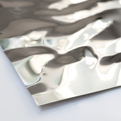 Декоративная нержавеющая сталь Водная рябь Big Water Хром MTL14750  — 3000-1220-0.5 мм