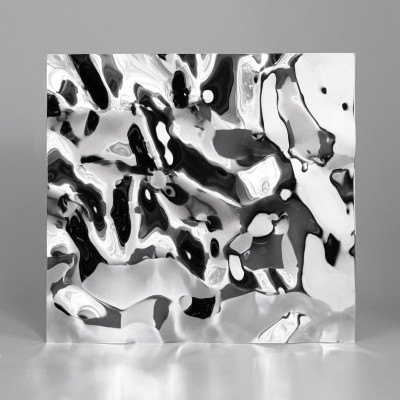 Декоративная нержавеющая сталь Водная рябь Middle Water Хром MTL14751  - 3000-1220-0.5 мм