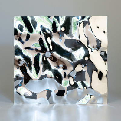 Декоративная нержавеющая сталь Водная рябь Middle Water Хром MTL14751  - 3000-1220-0.5 мм