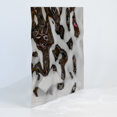 Декоративная нержавеющая сталь Водная рябь Middle Water Хром MTL14751  - 3000-1220-0.5 мм