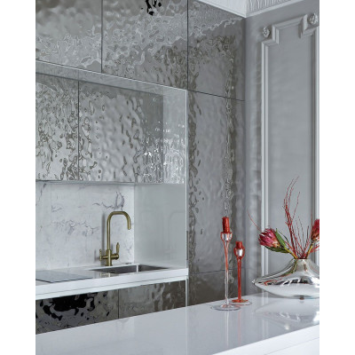 Декоративная нержавеющая сталь Водная рябь Middle Water Хром MTL14751  - 3000-1220-0.5 мм