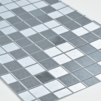 Стеновая панель PREMIUM WR-MOS01 Фактурное серебро "Клетка" - 2800*1220*5 мм