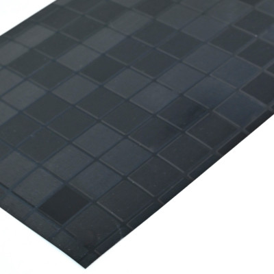 Стеновая панель PREMIUM WR-MOS02 Фактурный чёрный металл "Клетка" - 3000-1220-5 мм