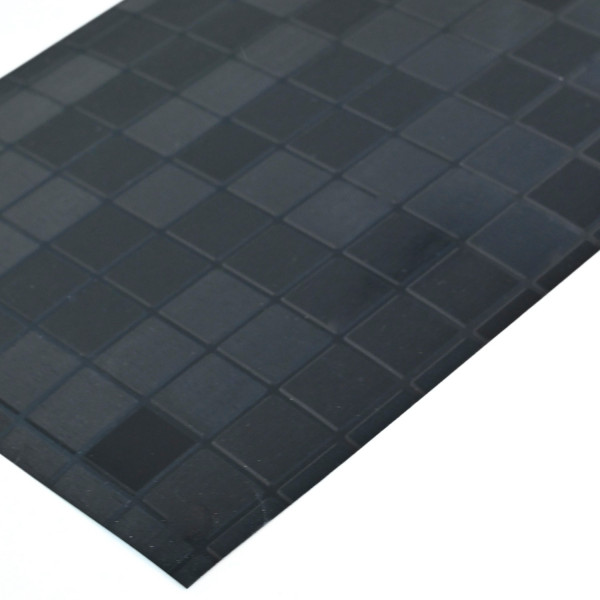 Стеновая панель PREMIUM WR-MOS02 Фактурный чёрный металл "Клетка" - 2800-1220-5 мм