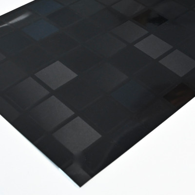 Стеновая панель PREMIUM WR-SLD02 Фактурный чёрный металл "Клетка" - 2800*1220*5 мм