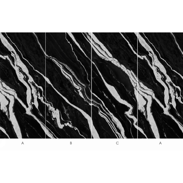 Стеновая панель CROWN Широкоформатная 80010P Мрамор Неро Маркина - 2800-1220-5 мм