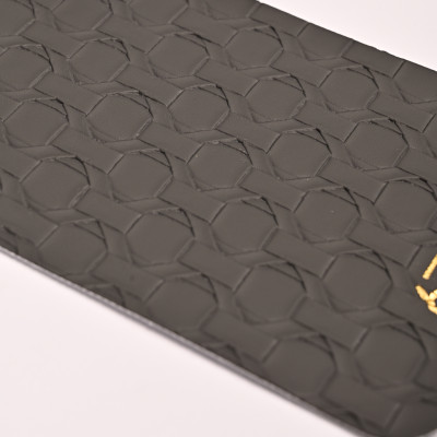 Стеновая панель CROWN 67-11 Кожа Вулканический Графит - 2800-1220-5 мм