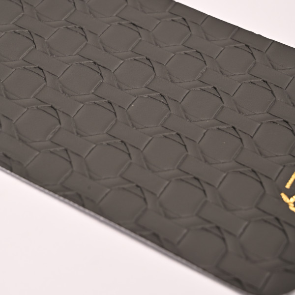 Стеновая панель CROWN 67-11 Кожа Вулканический Графит - 2800-1220-5 мм