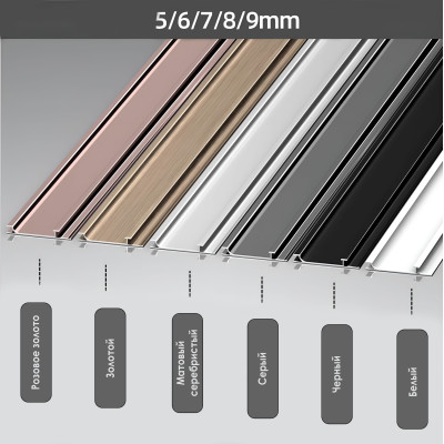 Профиль алюминиевый для стеновых панелей 9 мм латунь 50*6*9,5 6006-88