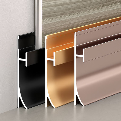 Профиль-плинтус алюминиевый напольный для стеновых панелей 4 мм черный 6090-88