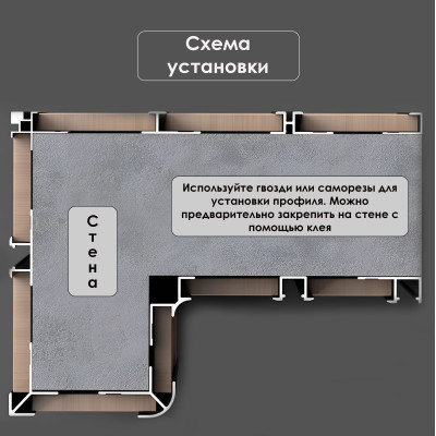 Профиль угловой внутренний алюминиевый для панелей 4 мм розовое золото 5935-88