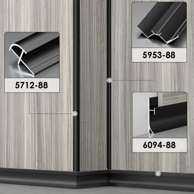 Профиль-плинтус алюминиевый напольный для панелей 5 мм черный 6094-88