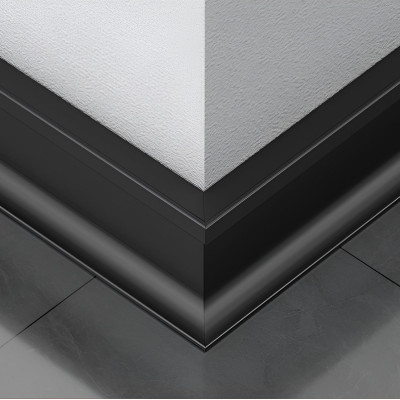 Теневой профиль-плинтус алюминиевый для панелей 8 мм черный  6123-88